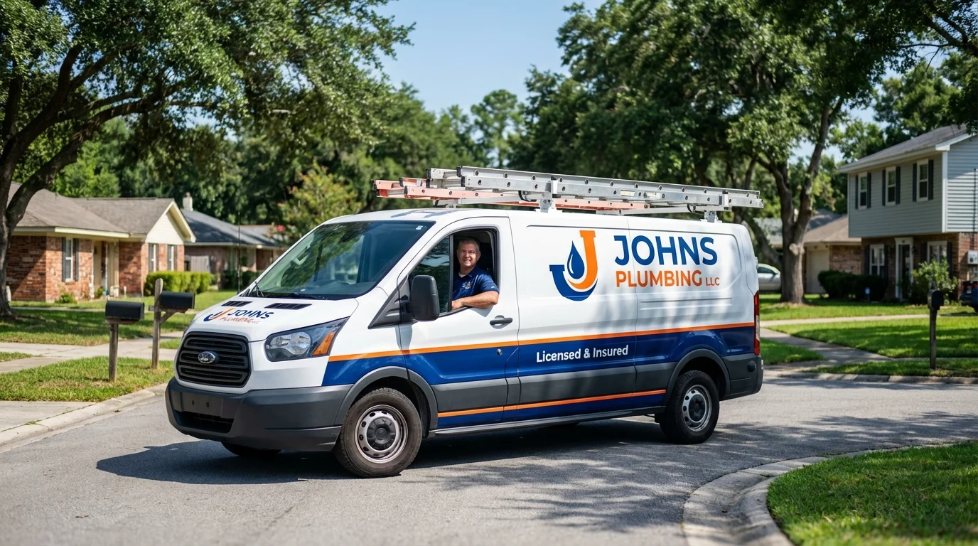 Johns Plumbing LLC service van in Kearny, AZ